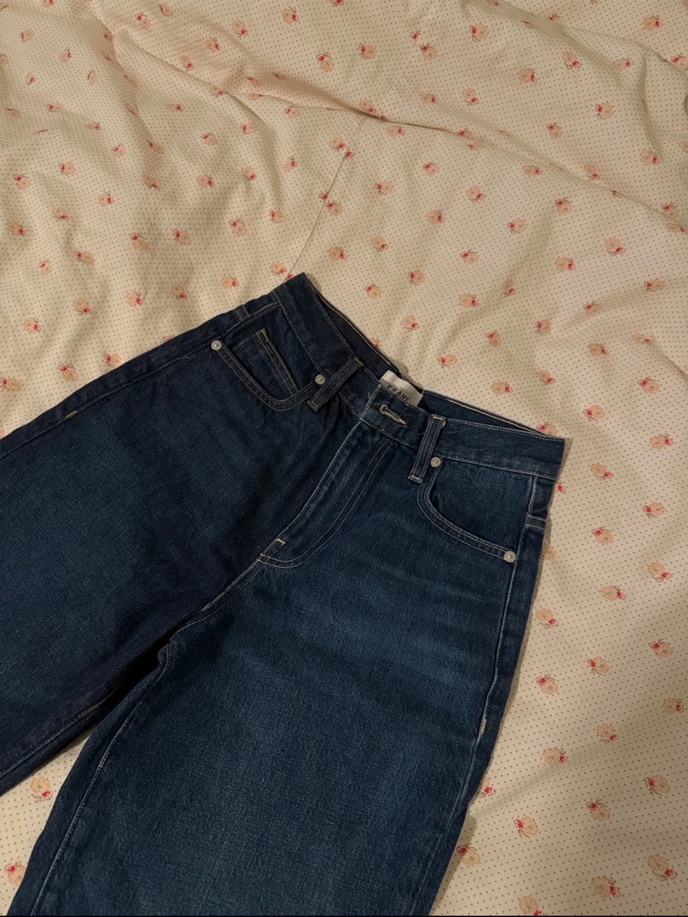FRAME Dark Blue Women's High-Rise Straight Jeans